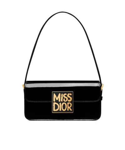 Dior Miss  Flip Shoulder Bag In Black