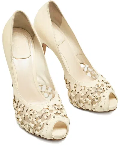 Pre-owned Dior Miss  Peep-toe Pumps In Neutral