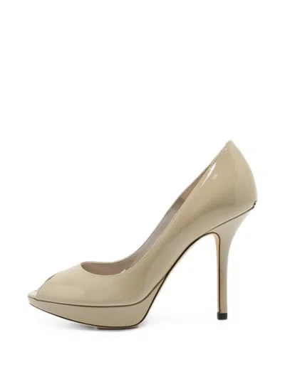 Pre-owned Dior Miss  Peep-toe Pumps In 中性色
