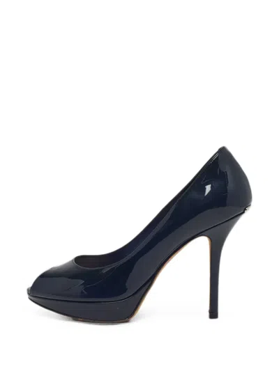 Pre-owned Dior Miss  Peep-toe Pumps In Blue