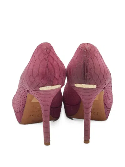 Pre-owned Dior Miss  Python-embossed Pumps In Purple