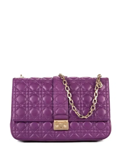 Pre-owned Dior Miss  Quilted Chain Bag In Purple