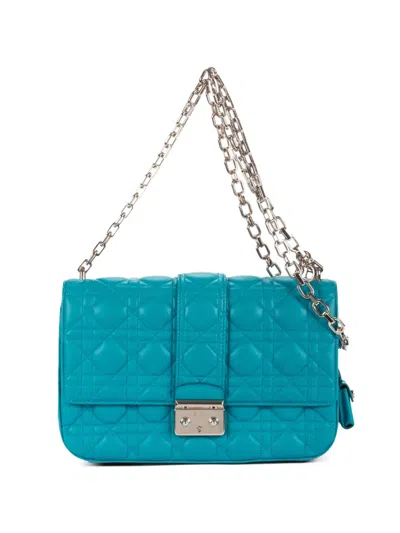 Pre-owned Dior Miss  Quilted Chain Shoulder Bag In Blue
