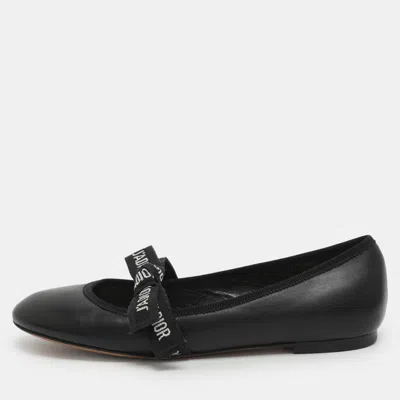 Pre-owned Dior Miss J'a Size 36 Black Leather Ballet Flats