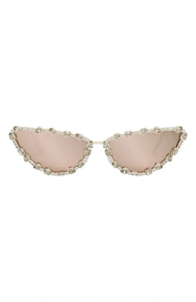 Dior Miss B1u 63mm Cat Eye Sunglasses In Gold/brown Mirror