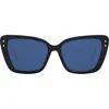 Dior Miss B5f 56mm Butterfly Sunglasses In Shiny Black/blue