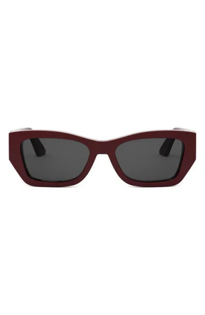 Dior Miss S1i 55mm Square Sunglasses In Shiny Bordeaux/smoke