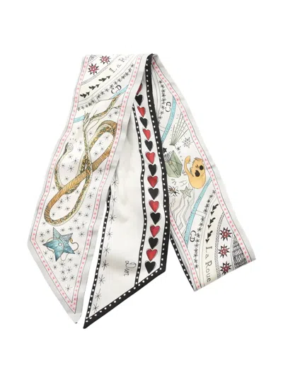 Pre-owned Dior Mitzah La Roue De La Fortune Scarf In Neutral