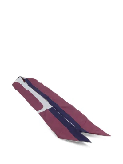 Pre-owned Dior Mitzah Silk Scarf In Purple