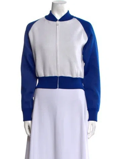 Pre-owned Dior Mock Neck Long Sleeve Sweatshirt In Blue