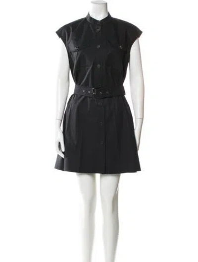 Pre-owned Dior Mock Neck Mini Dress In Black
