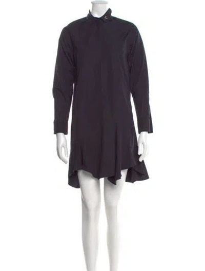 Pre-owned Dior Mock Neck Mini Dress In Purple