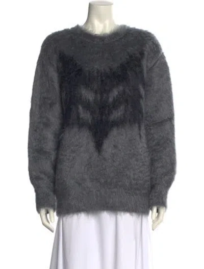 Pre-owned Dior Mohair Graphic Print Sweater In Gray
