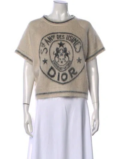 Pre-owned Dior Mohair Graphic Print Sweater In Neutrals