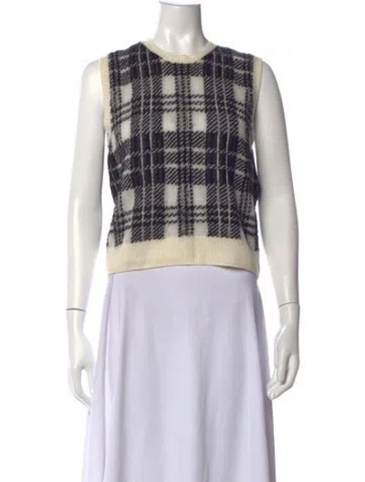 Pre-owned Dior Mohair Plaid Print Sweater In Grey/neutrals