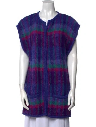 Pre-owned Dior Mohair Striped Sweater In Blue