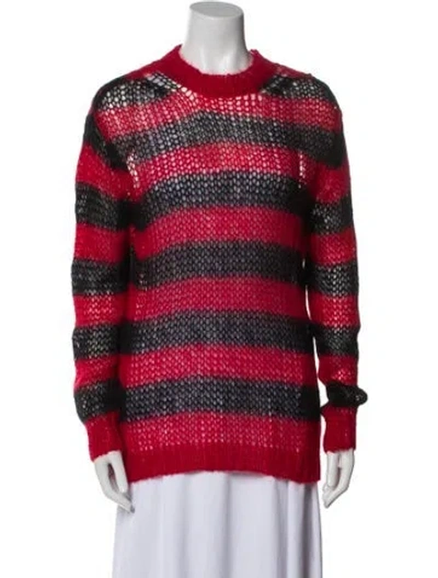 Pre-owned Dior Mohair Striped Sweater In Red