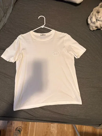 Pre-owned Dior Monogram Cd T Shirt In White