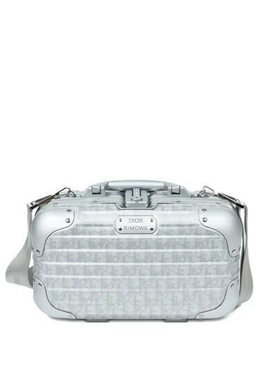 Pre-owned Dior Monogram Top-handle Case In Gray