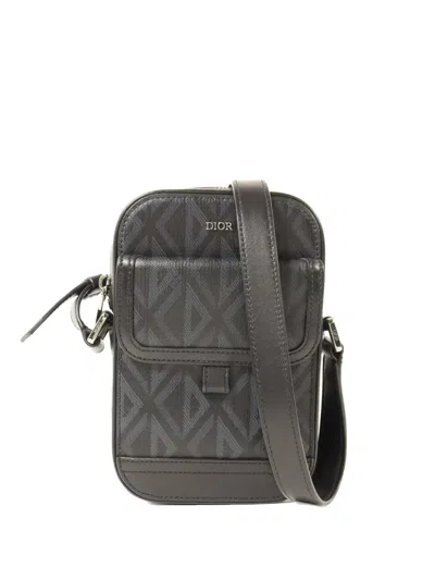 Pre-owned Dior Monogram-pattern Messenger Bag In Black