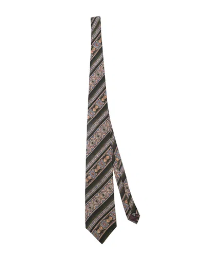 Dior Monsieur Printed Neck Tie (authentic Pre-loved) In Gray