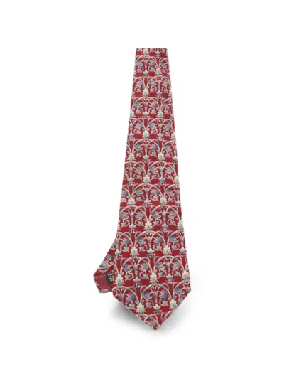 Pre-owned Dior Monsieur Printed Tie In Red