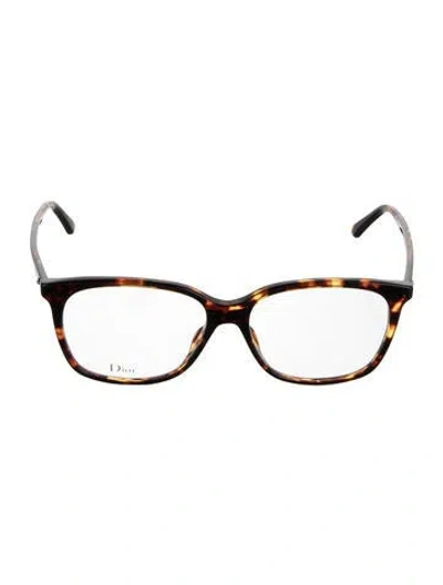 Pre-owned Dior Montaigne 55 Square Eyeglasses In Brown