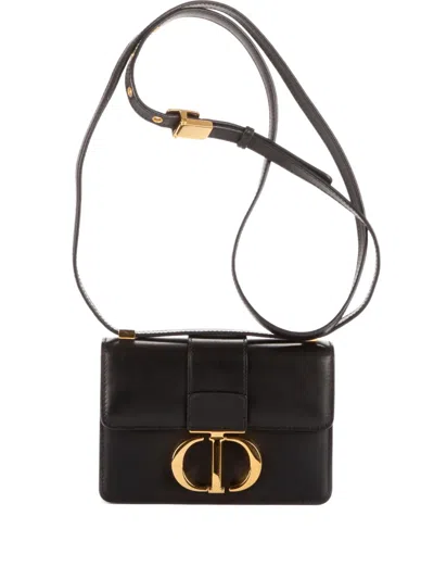 Pre-owned Dior Montaigne Shoulder Bag In Black