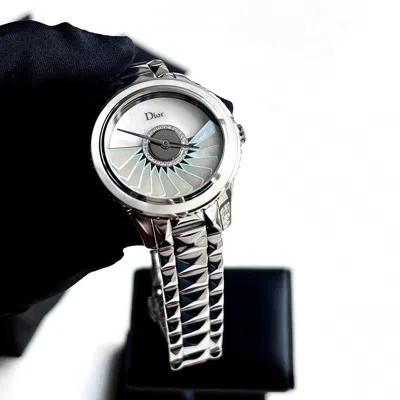 Pre-owned Dior Mop Stainless Steel Grand Bal Cd153b11m001 Automatic Women's Wristwatch 36 Mm In Silver