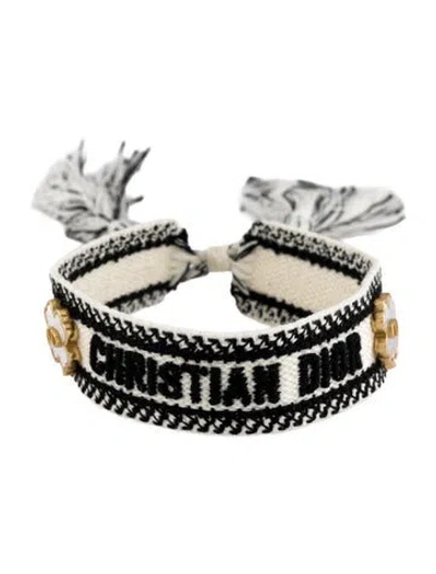 Pre-owned Dior Mother Of Pearl Four-leaf Clover Friendship Bracelet In Multi