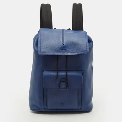 Pre-owned Dior Motion Blue Leather Backpack