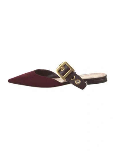 Pre-owned Dior Mules In Burgundy