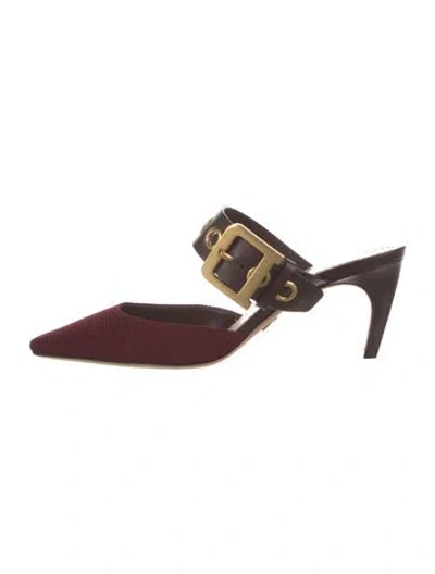 Pre-owned Dior Mules In Burgundy