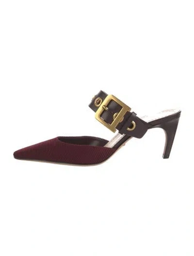 Pre-owned Dior Mules In Burgundy