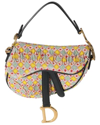 Dior Multicolor Beaded Tassel Micro Saddle Bag (authentic Pre-loved)