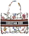 Dior Multicolor Coated/waterproof Canvas Embroidered Medium Rosa Mutabilis  Book Tote (authentic Pre In Multi