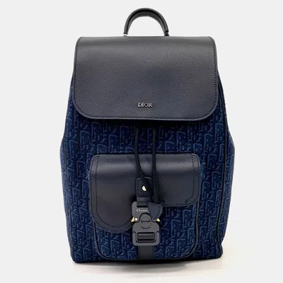 Pre-owned Dior Multicolor Fabric Homme Oblique Saddle Backpack