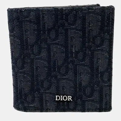 Pre-owned Dior Multicolor Fabric Homme Oblique Wallet
