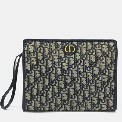 Pre-owned Dior Multicolor Fabric Oblique 30 Montaigne Pouch