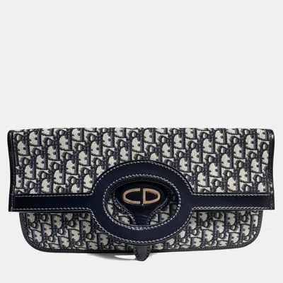 Pre-owned Dior Multicolor Fabric Oblique Folding Clutch
