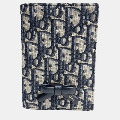 Pre-owned Dior Multicolor Fabric Oblique Passport Wallet