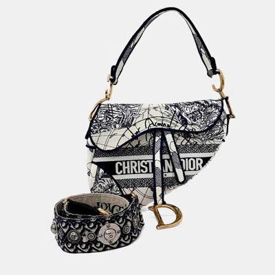 Pre-owned Dior Multicolor Fabric Saddle Bag + Strap