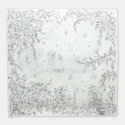 Pre-owned Dior Multicolor Floral Printed Silk Scarf