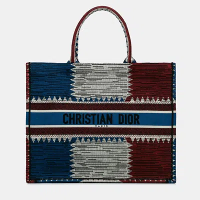 Pre-owned Dior Multicolor Large French Flag Book Tote