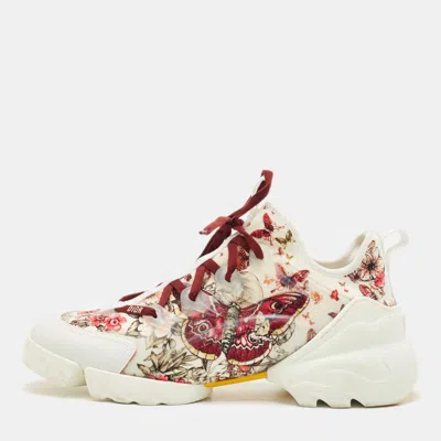 Pre-owned Dior Multicolor Leather And Neoprene D-connect Lace Up Sneakers Size 41