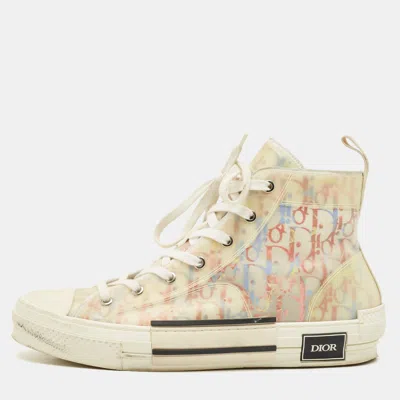 Pre-owned Dior Multicolor Oblique Mesh And Pvc B23 High Top Sneakers Size 43.5
