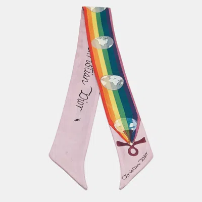 Pre-owned Dior Multicolor Print Silk Judgement Mitzah Scarf