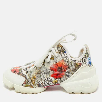 Pre-owned Dior Multicolor Printed Fabric And Rubber D-connect Sneakers Size 38.5