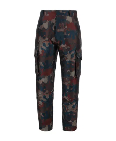 Dior Multicolor Printed Overalls Casual Trousers In Black