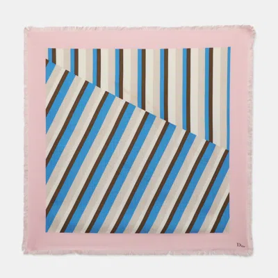 Pre-owned Dior Multicolor Printed Silk Fringe Scarf